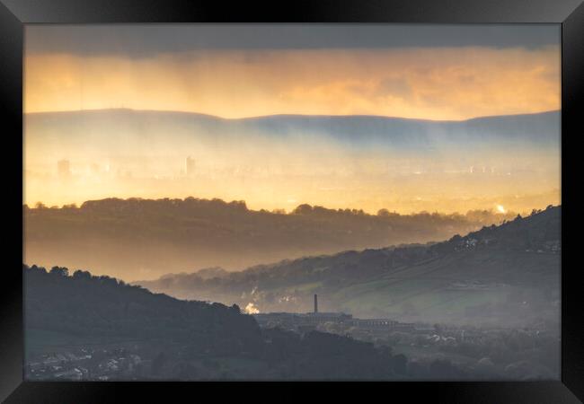 Golden Layers from Eccles Pike  Framed Print by John Finney