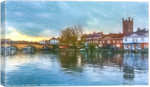 Henley on Thames a Digital Sketch Canvas Print by Ian Lewis