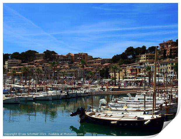 Port Soller Majorca Mallorca  Print by Les Schofield