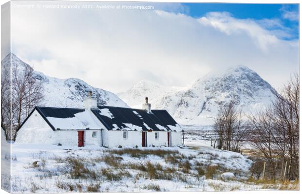 Black Rock Cottage in winter Canvas Print by Howard Kennedy