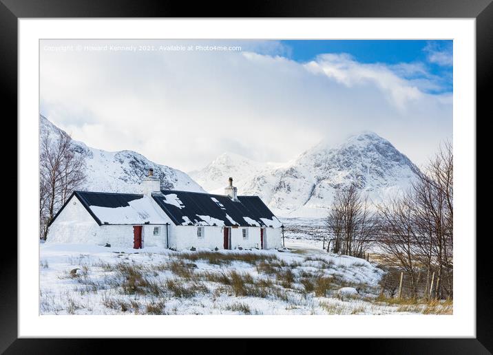 Black Rock Cottage in winter Framed Mounted Print by Howard Kennedy