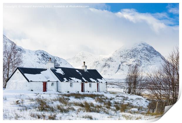 Black Rock Cottage in winter Print by Howard Kennedy