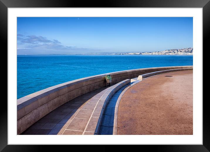 Sea Promenade on French Riviera in Nice Framed Mounted Print by Artur Bogacki