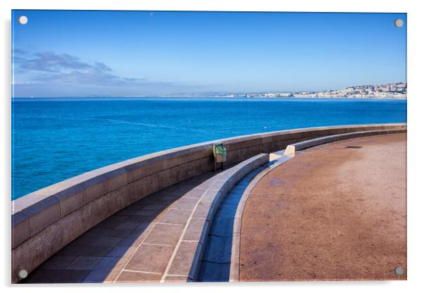 Sea Promenade on French Riviera in Nice Acrylic by Artur Bogacki