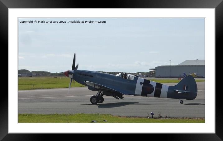 Supermarine Spitfire Take Off Framed Mounted Print by Mark Chesters