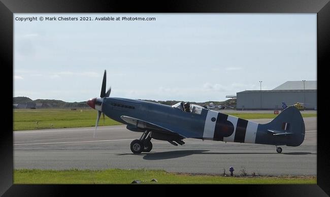 Supermarine Spitfire Take Off Framed Print by Mark Chesters