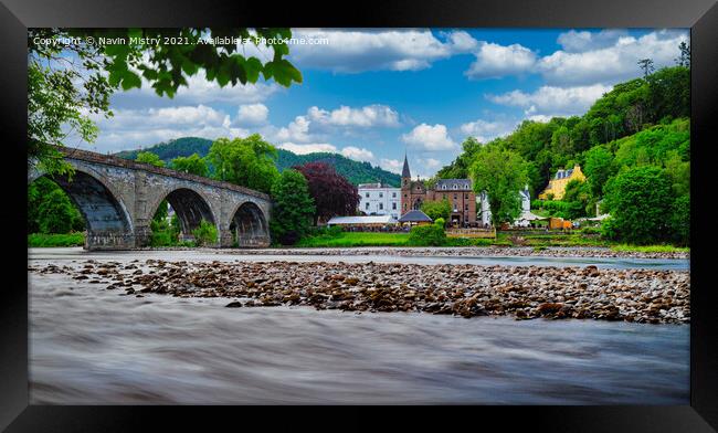 A view of the River Tay and Dunkeld, Perthshire   Framed Print by Navin Mistry