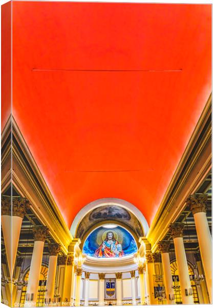Basilica Jesus Fresco Sacred Heart Cathedral Punta Arenas Chile Canvas Print by William Perry