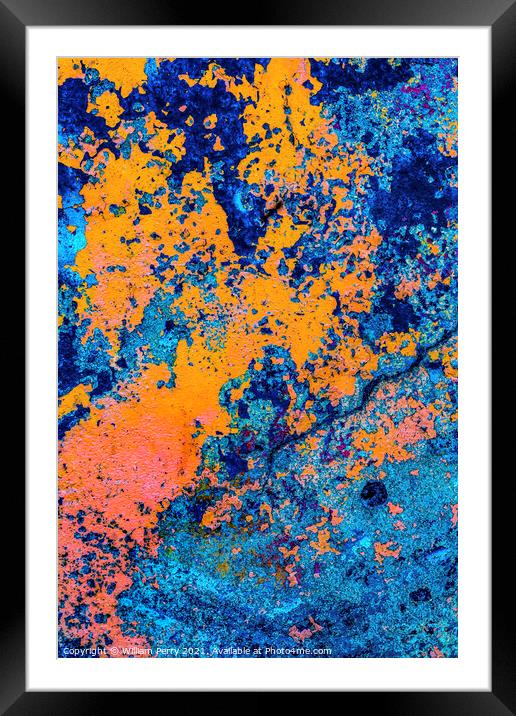 Colorful Orange Blue Abstract Punta Arenas Chile Framed Mounted Print by William Perry