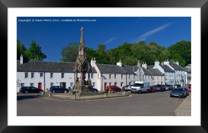 The Atholl Memorial Fountain and Dunkeld High Street Framed Mounted Print by Navin Mistry