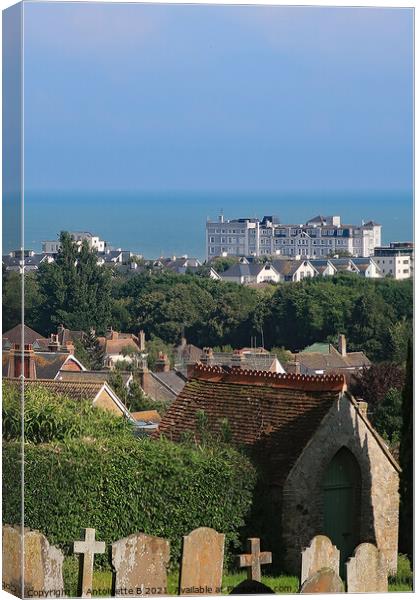 Hotel Imperial Hythe Kent  Canvas Print by Antoinette B