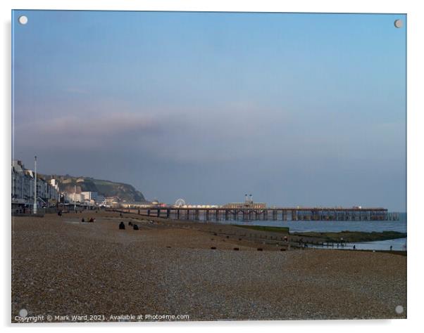 Hastings Pier from St Leonards. Acrylic by Mark Ward