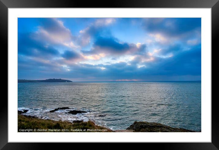 Cornish Sunrise viewed from Pendennis Point, Falmouth Framed Mounted Print by Gordon Maclaren