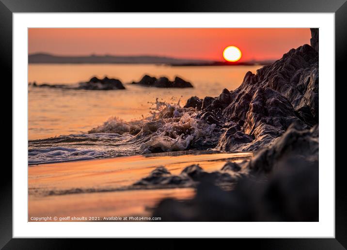 Anglesey sunset Framed Mounted Print by geoff shoults