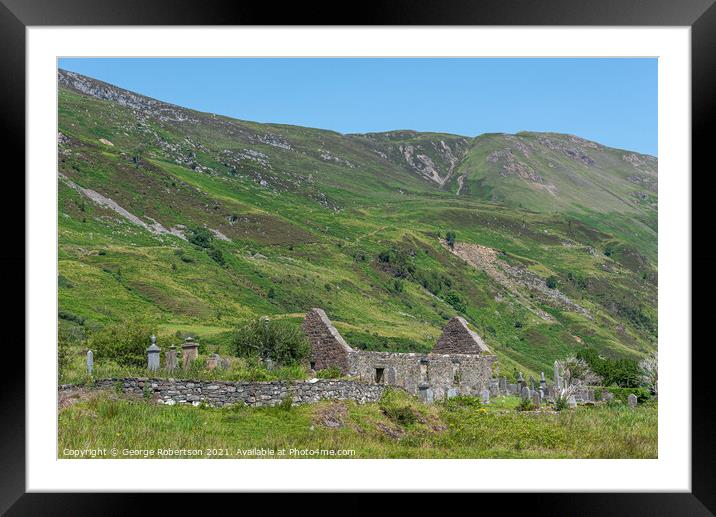 Remains of St Dubhthac's Church in Kintail Framed Mounted Print by George Robertson