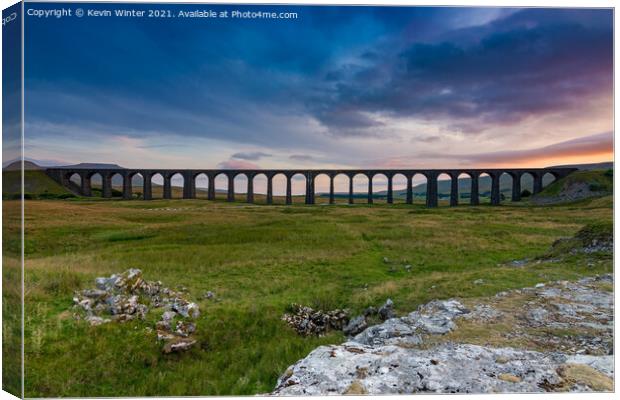 Ribblehead Viaduct Sunset Canvas Print by Kevin Winter