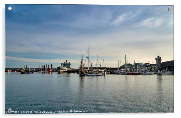 Falmouth Harbour Cornwall Acrylic by Gordon Maclaren