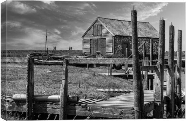 Rustic Charm of Thornham Coal Barn Canvas Print by Kevin Snelling