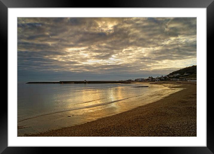 Lyme Regis Sunset    Framed Mounted Print by Darren Galpin