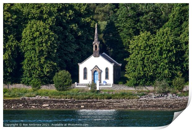 Colintraive Church Kyles of Bute Print by Ros Ambrose