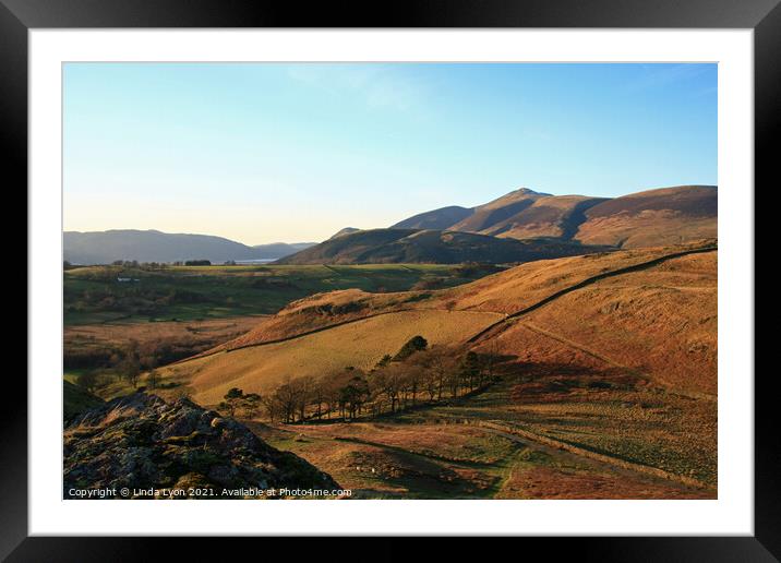 from High Rigg, St Johns in the vale, towards Bass Framed Mounted Print by Linda Lyon