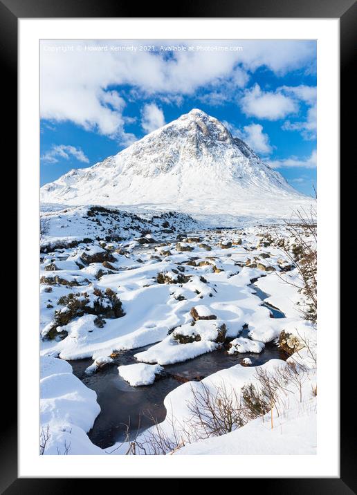 Buachaille Etive Mor and the River Coupall Framed Mounted Print by Howard Kennedy
