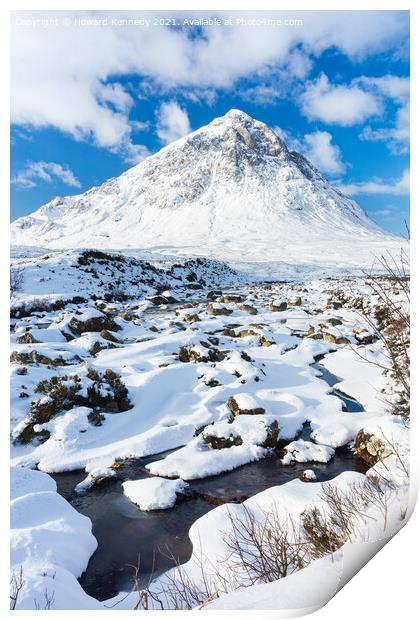 Buachaille Etive Mor and the River Coupall Print by Howard Kennedy