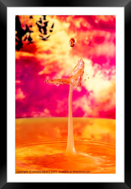 Water Drop Collision - Butterfly Framed Mounted Print by Antonio Ribeiro