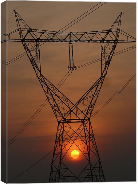 Power Transmission Canvas Print by T R   Bala subramanyam