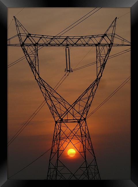 Power Transmission Framed Print by T R   Bala subramanyam
