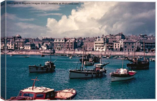 Stormy Sky and Fishing Boats St Ives Cornwall 1956 Canvas Print by Bygone Images