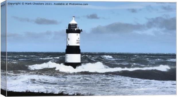 Penmon point lighthouse Canvas Print by Mark Chesters
