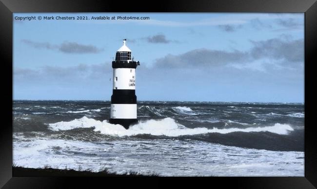 Penmon point lighthouse Framed Print by Mark Chesters