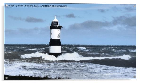 Penmon point lighthouse Acrylic by Mark Chesters