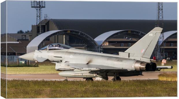 RAF Typhoon taxis to the runway Canvas Print by Jason Wells