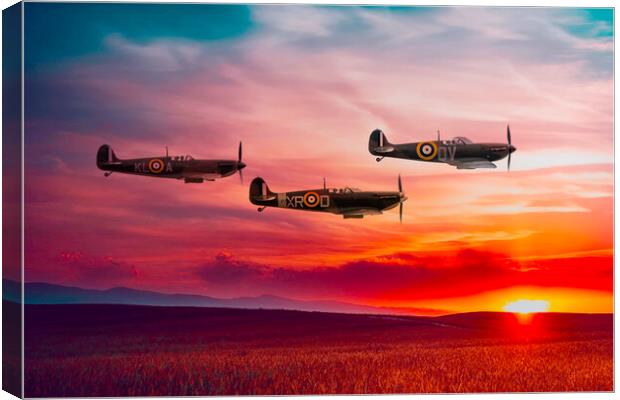 Spitfire Dawn Canvas Print by J Biggadike