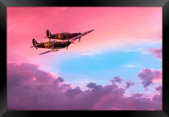 Spitfires over Duxford Framed Print by J Biggadike