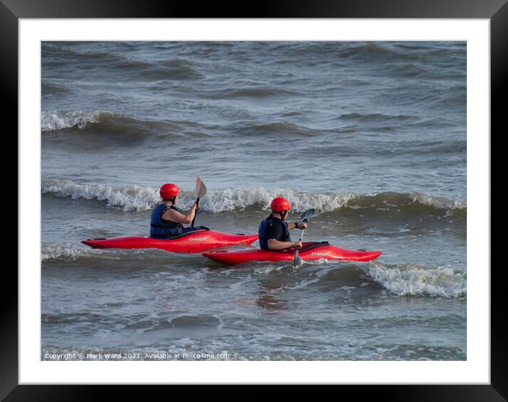 Kayak Action Framed Mounted Print by Mark Ward