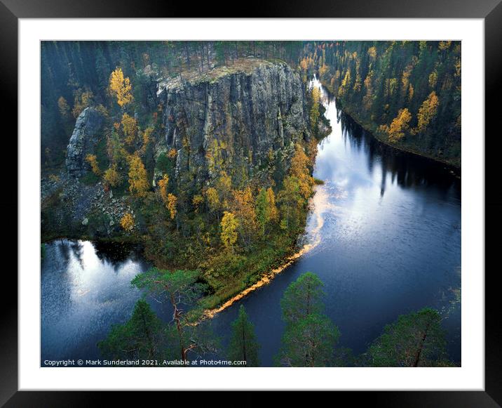 Ristikallio River Gorge in Oulanka National Park Framed Mounted Print by Mark Sunderland
