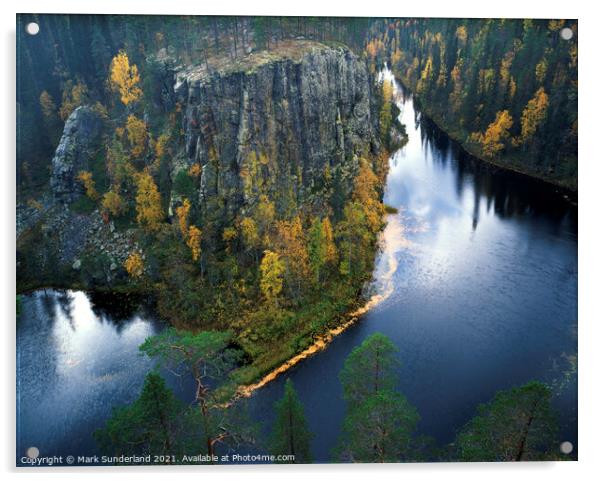 Ristikallio River Gorge in Oulanka National Park Acrylic by Mark Sunderland