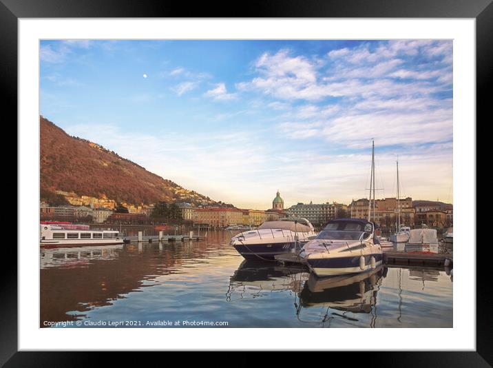 Sunset in Como #3 Framed Mounted Print by Claudio Lepri