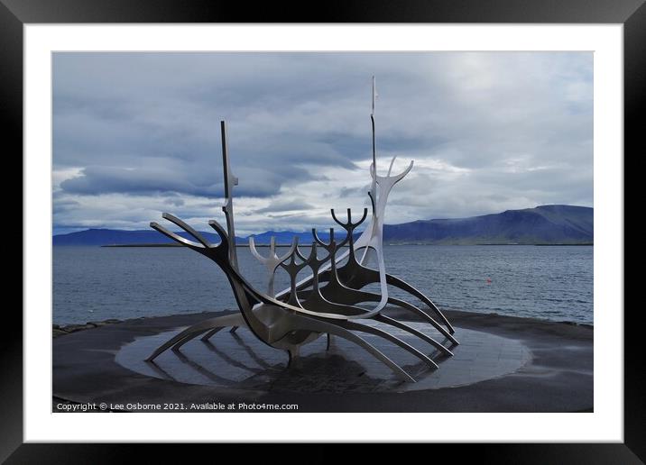 The Sun Voyager, Reykjavik Framed Mounted Print by Lee Osborne