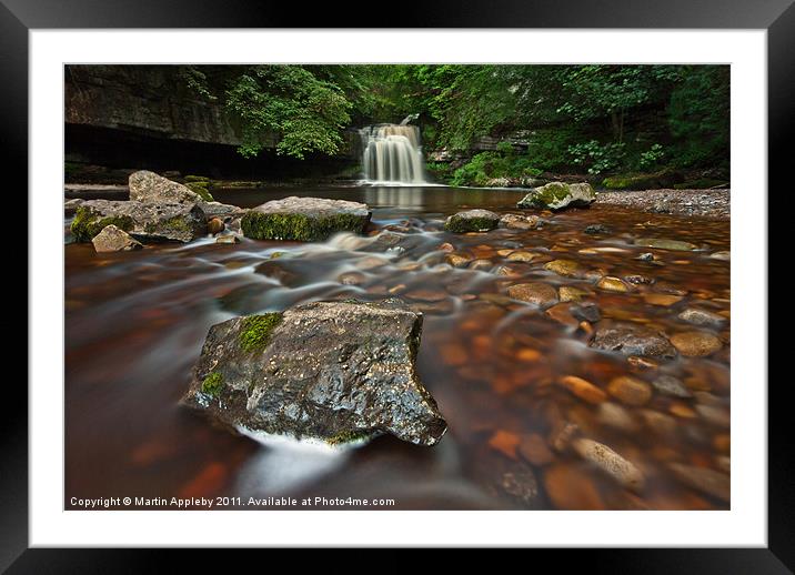 Rocks and Water. Framed Mounted Print by Martin Appleby