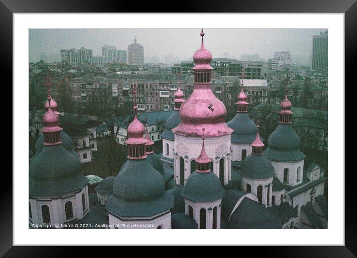 St. Sophia’s Cathedral rooftop, Kyiv Framed Mounted Print by Laura Q