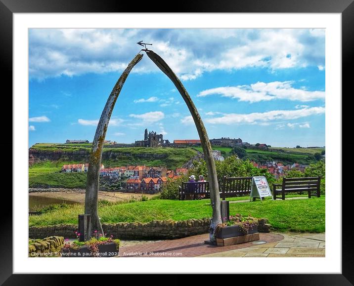 Whale bone arch, Whitby Framed Mounted Print by yvonne & paul carroll
