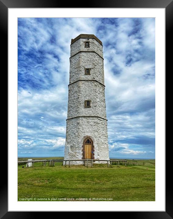 The old Flamborough lighthouse Framed Mounted Print by yvonne & paul carroll