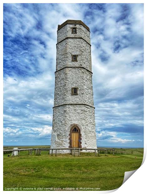 The old Flamborough lighthouse Print by yvonne & paul carroll