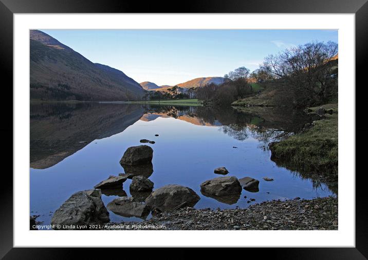 Buttermere, looking towards Crummock Water Framed Mounted Print by Linda Lyon