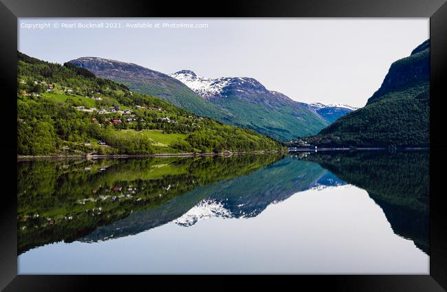 Sea Reflections in a Norwegian Fjord Norway Framed Print by Pearl Bucknall