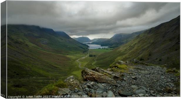 Buttermere & Crummock Water Canvas Print by Jules Taylor